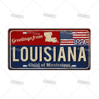 Greeting from USA States Landmark License Plate