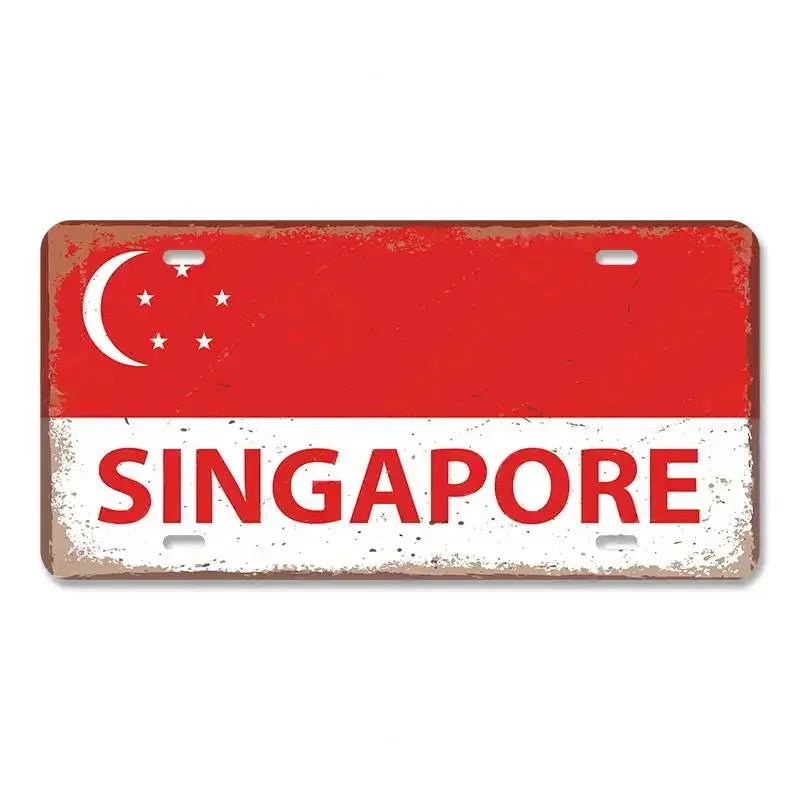 Myanmar Flag Aluminum Sign – Vintage Wall Decor