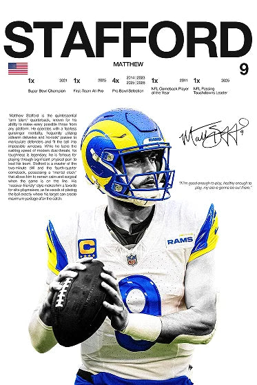 Classic American Football Sports Star Art Poster