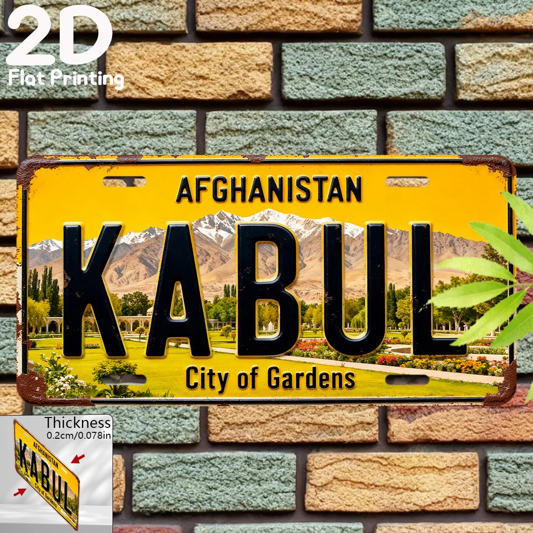 1pc 2D Flat Print Afghanistan Vintage Garden Wall Sign