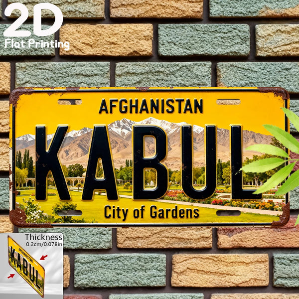 1pc 2D Flat Print Afghanistan Vintage Garden Wall Sign