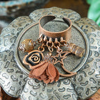 Ethnic Flower Feather Tassel Rings For Women Vintage Antique