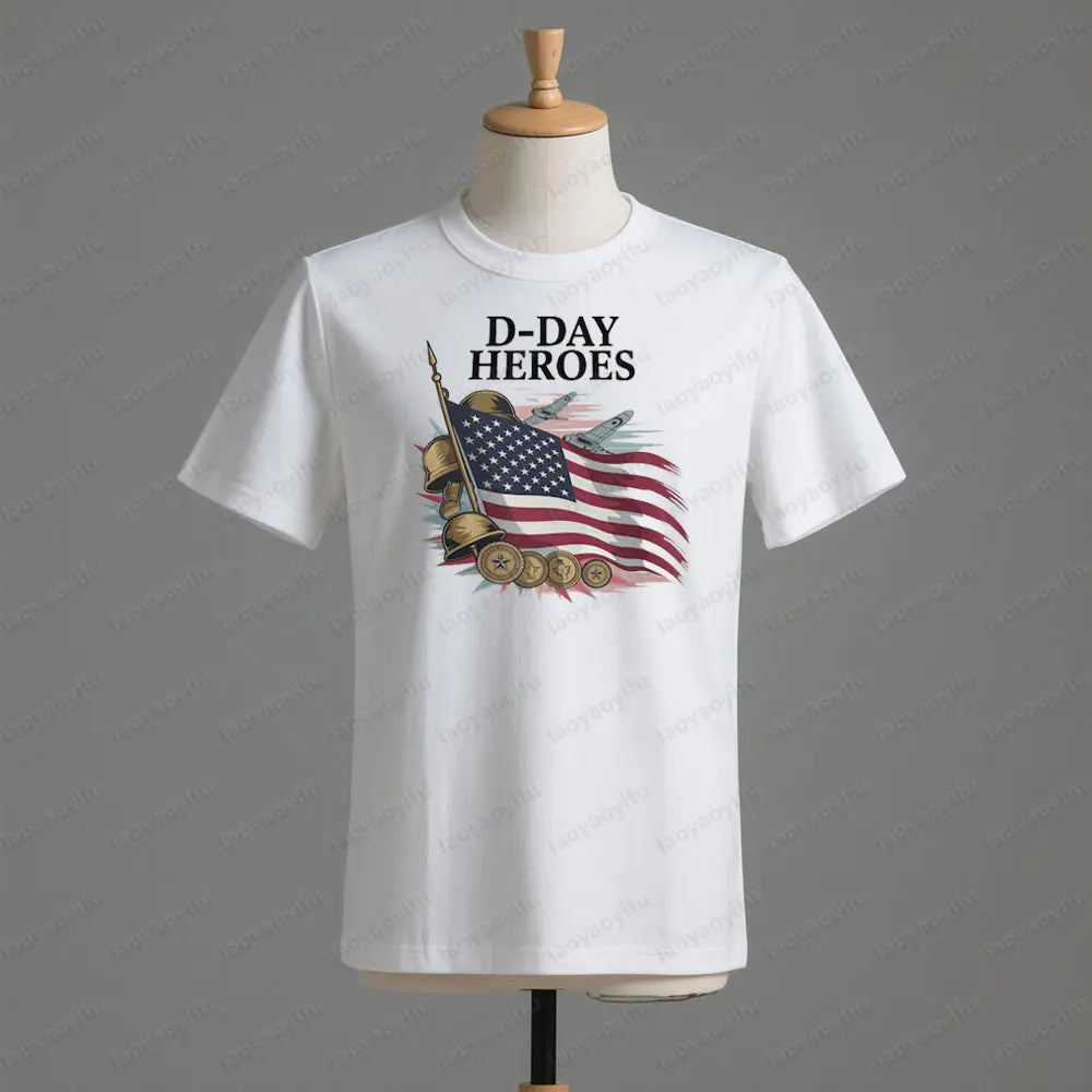 D Day Heroes T Shirt American Flag WW2 Tshirt