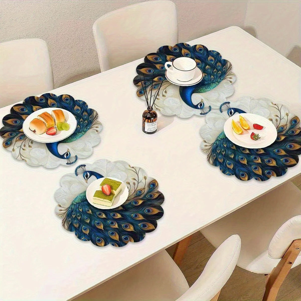 Peacock Feather Dining Table Decoration