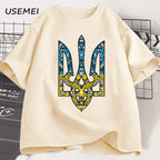 Ukraine Emblem Printed T-shirt O-Neck