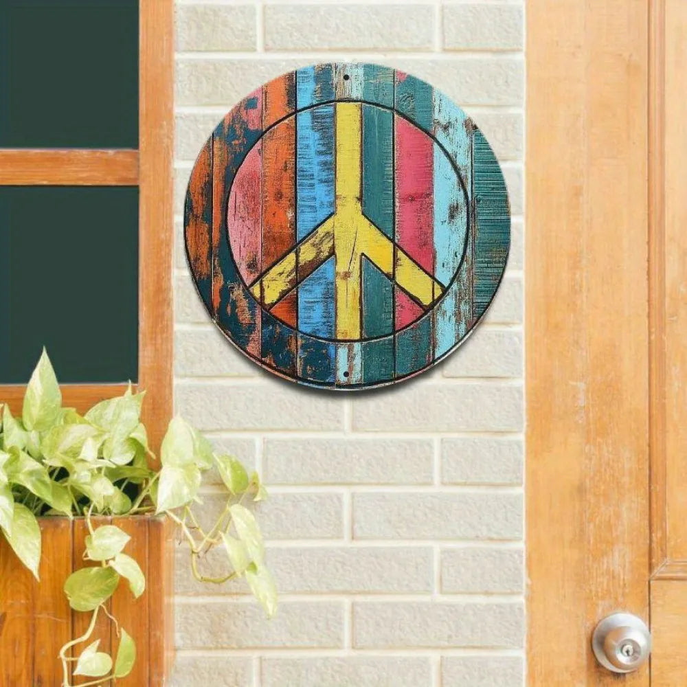 Vintage Hippie Peace Sign Aluminum