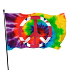 Hippie Peace Sign Flag Love and Peace