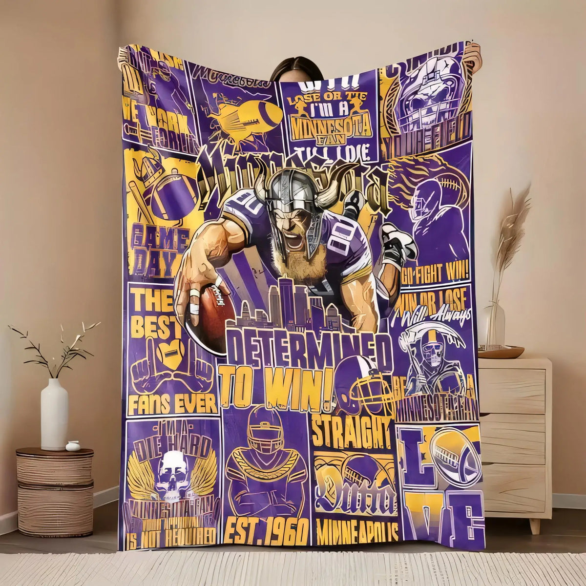 Minnesota Vikings Football Blanket