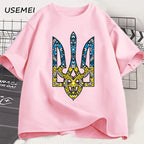 Ukraine Emblem Printed T-shirt O-Neck