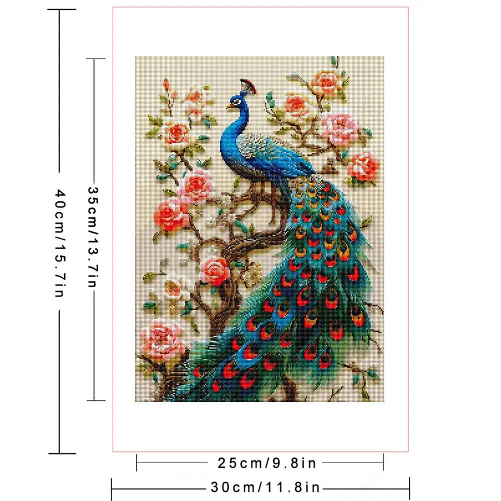 Huacan Peacock Diamond Painting Kit