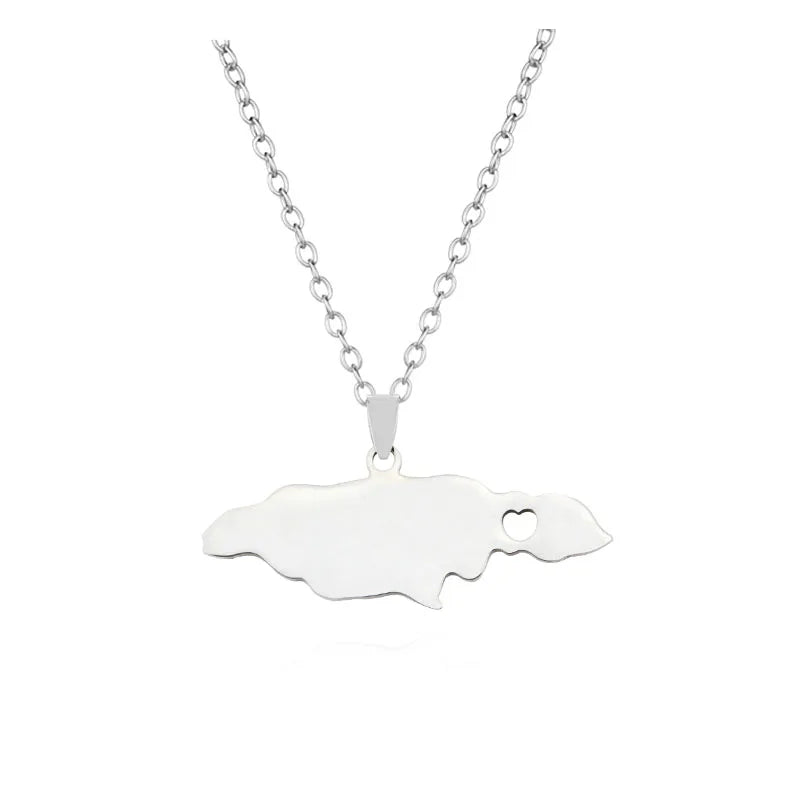 Kurdistan Colorful Map Pendant Necklace