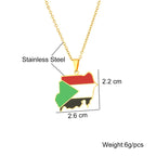 Republic of South Sudan Map Flag Pendant Necklaces