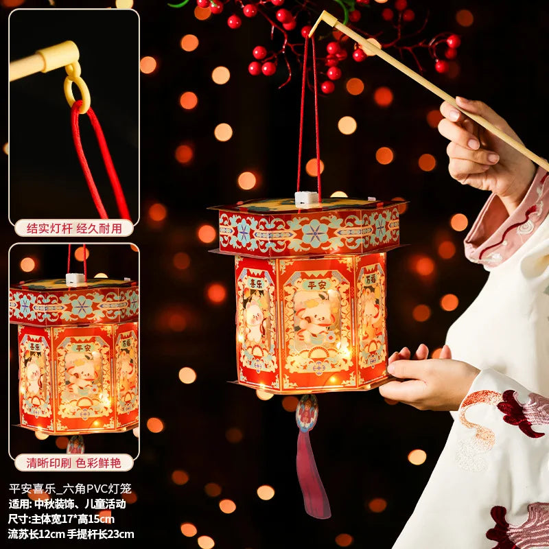 Mid-Autumn Festival Lantern Antique Jade Rabbit Portable Lantern New Decor