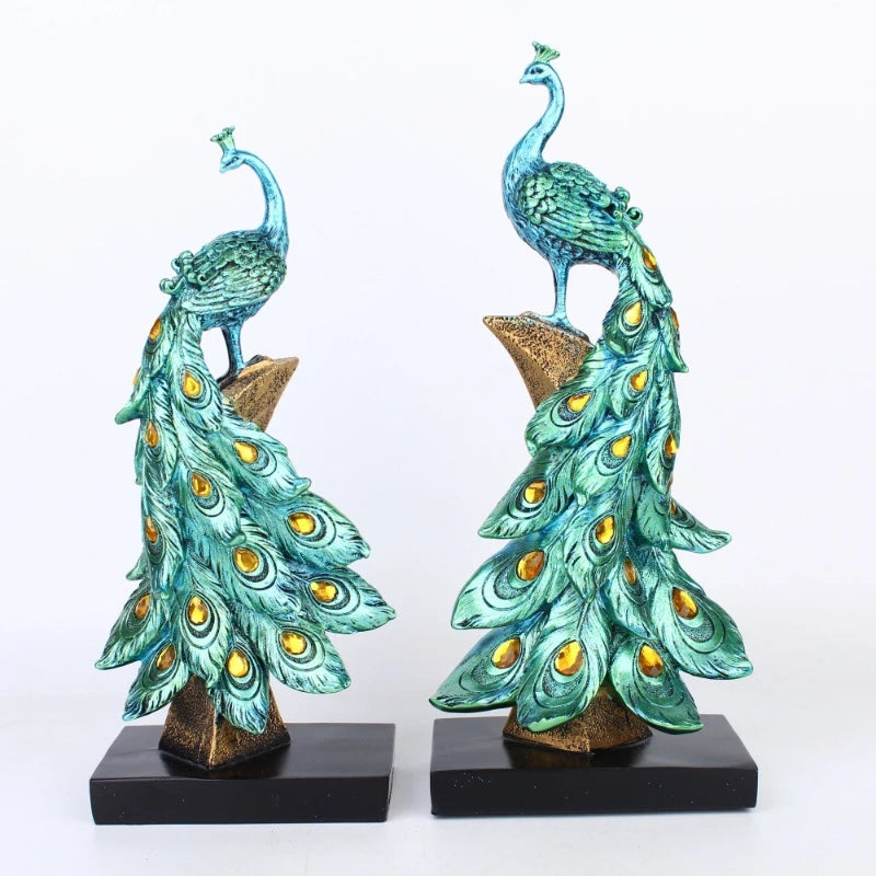 Peacock Decor Statue Sculpture