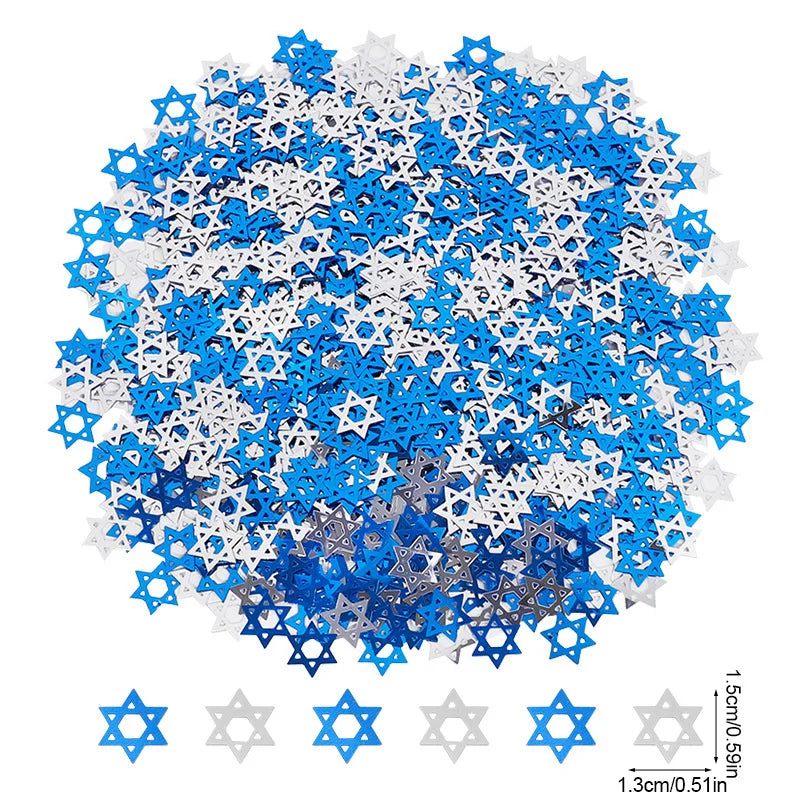 Hanukkah Party Blue Silver Star Festival Home Table Decoration