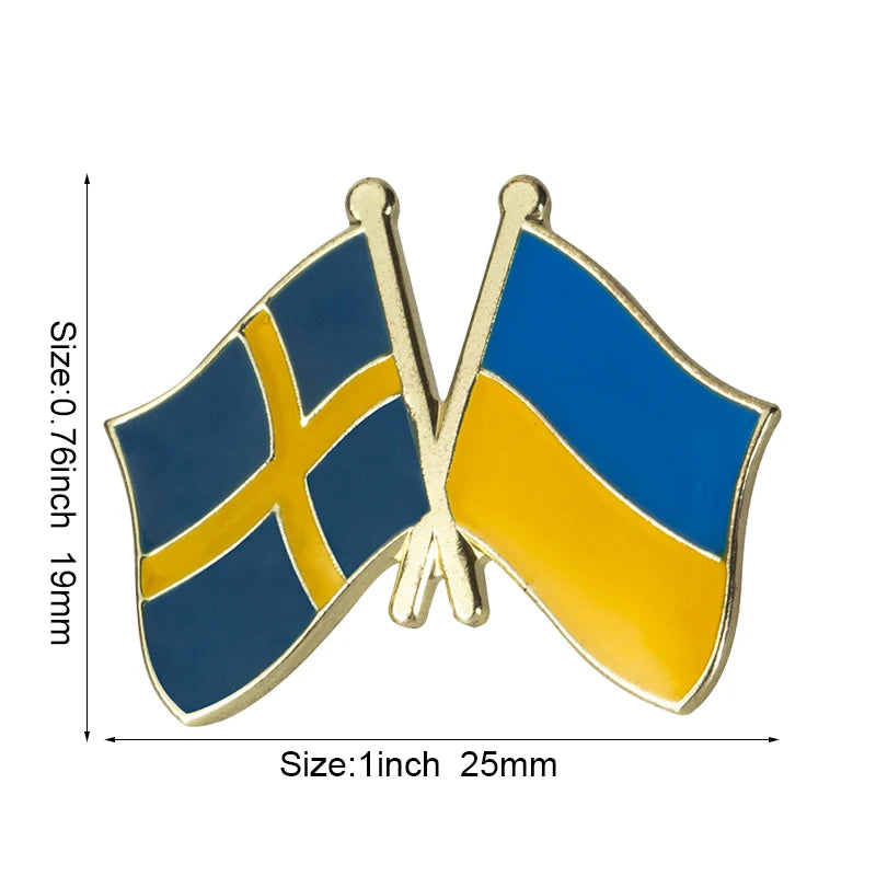 Ukraine Flag Badge with Other Countries