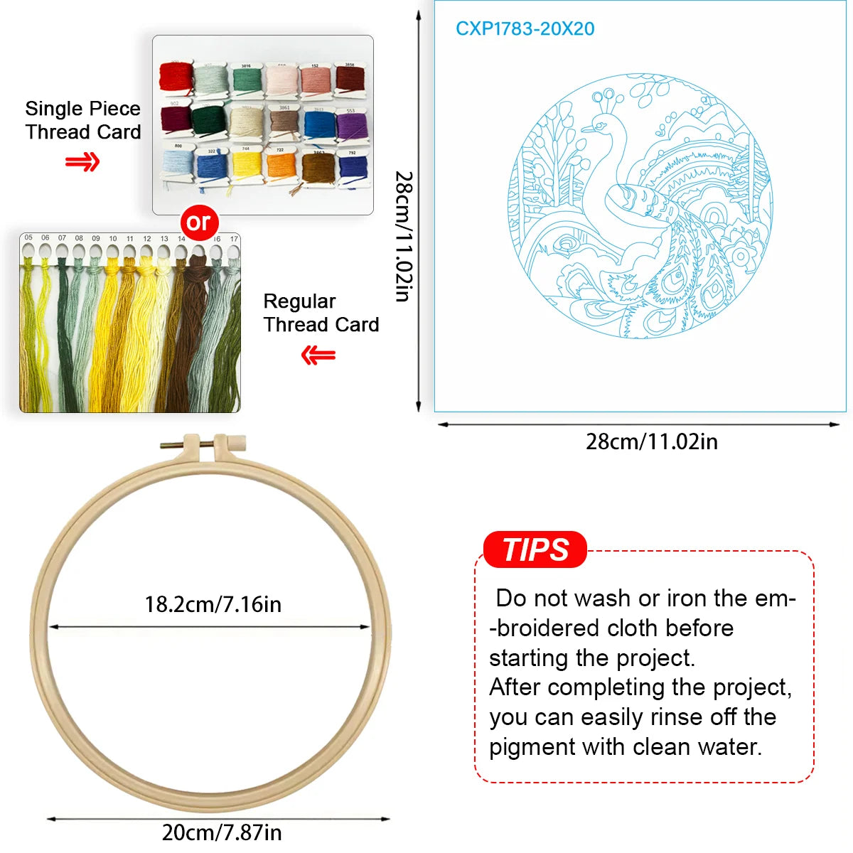 Peacock Embroidery Starter Kit