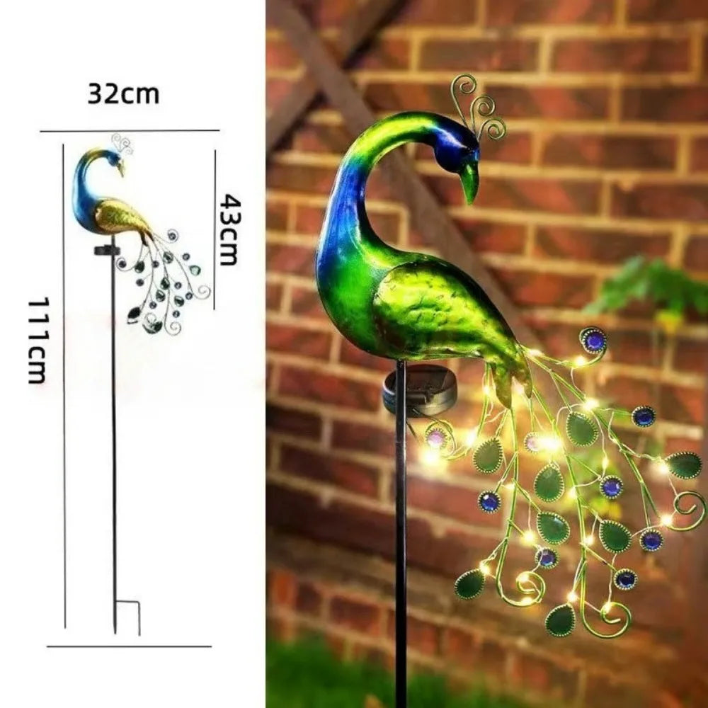 1Pc Peacock Solar Garden Lamp