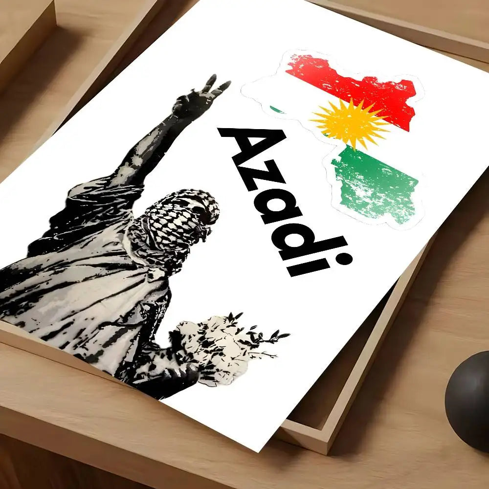 Vintage Waterproof Kurdistan Flag Poster