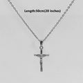 Jesus Cross 18k Gold Plated Stainless Steel Pendant Necklace