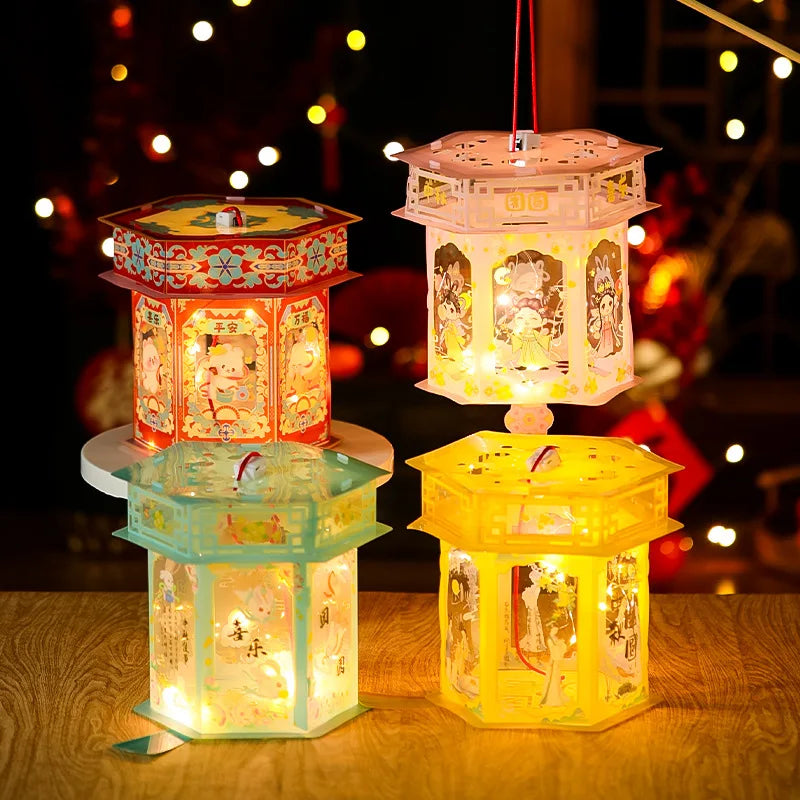 Mid-Autumn Festival Lantern Antique Jade Rabbit Portable Lantern New Decor