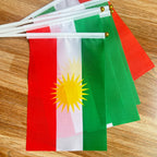 14 × 21 سم، 5/15/50/100 قطعة، علم كردستان المحمول باليد، لافتة كردستان الوطنية، عصا بلاستيكية