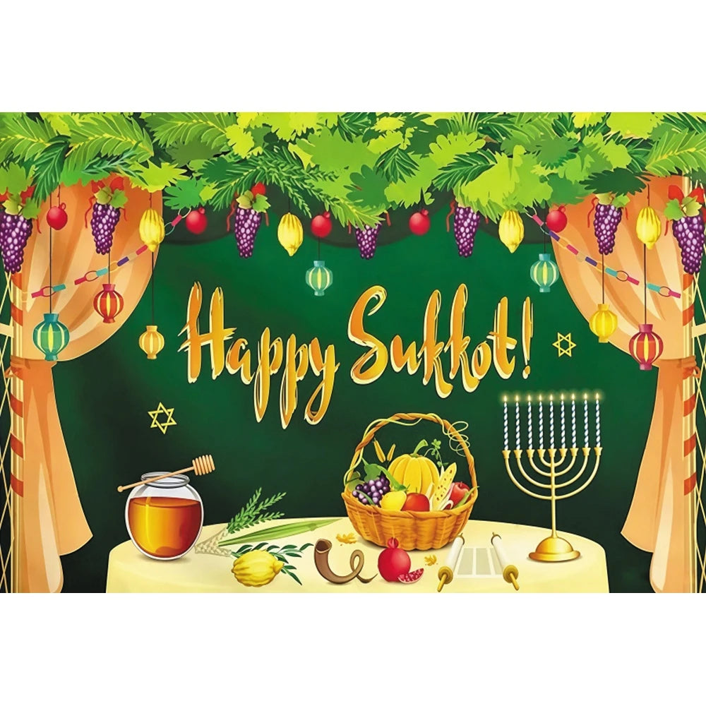 Jewish Collection Festival Rosh Hashanah Hanukkah Party Photo Backdrop