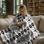 Southwestern Geometric Flannel Blanket Native American