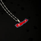 Nepal Map Flag Pendant Necklace