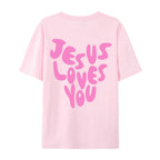 Jesus Loves Me Letter Female Cotton T-Shirts