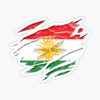 ملصق خريطة كردستان علم وشعار وطني للأكراد للسيارة والدراجة النارية، خريطة علم من الفينيل PVC، لاصق لتزيين الجدران الخارجية قابل للتخصيص