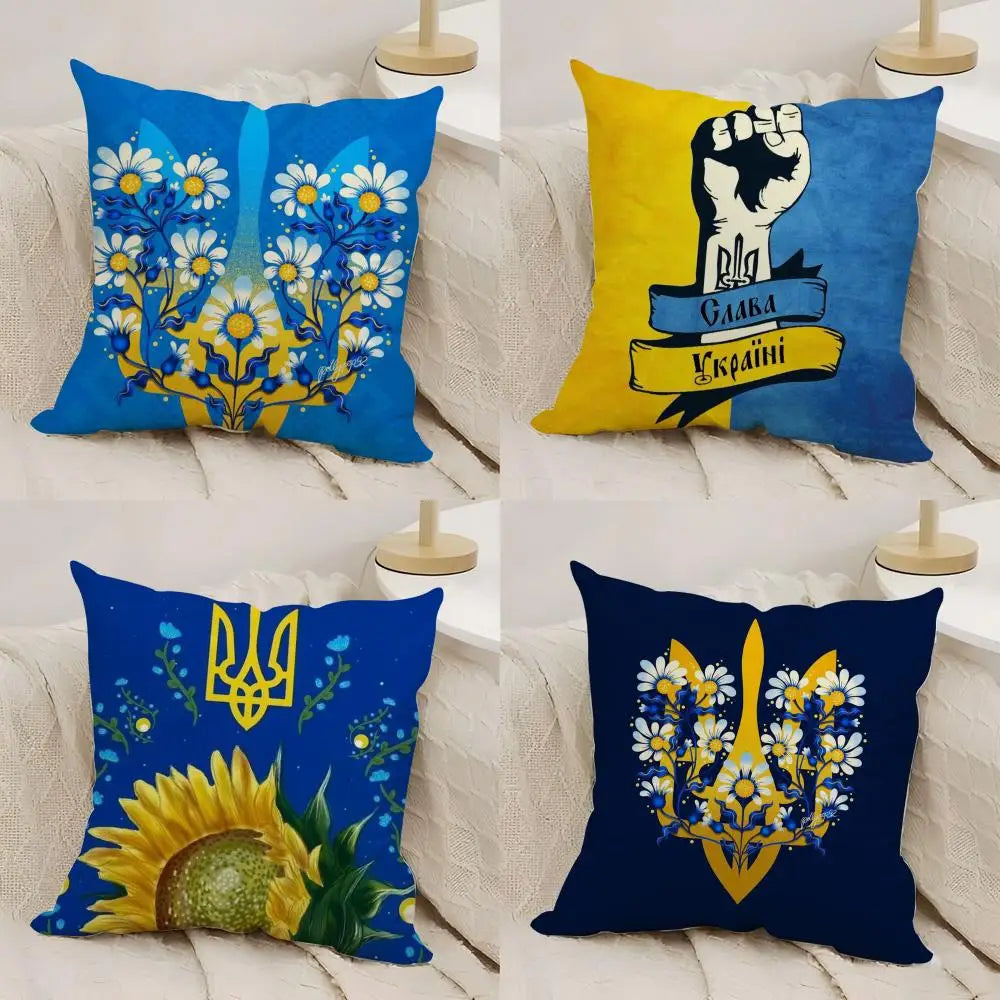 Ukraine Flag Aesthetic Cushion Cover Pillow