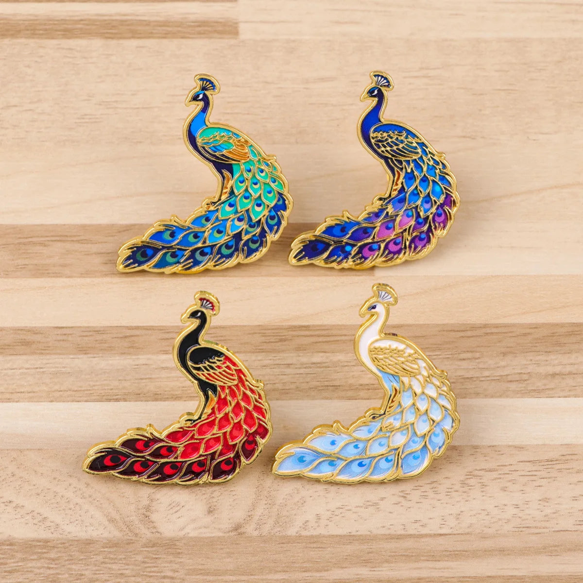 Vintage Peacock Enamel Pin