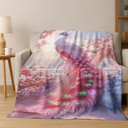 3D Colorful Peacock Birds Dream Flannel Blanket