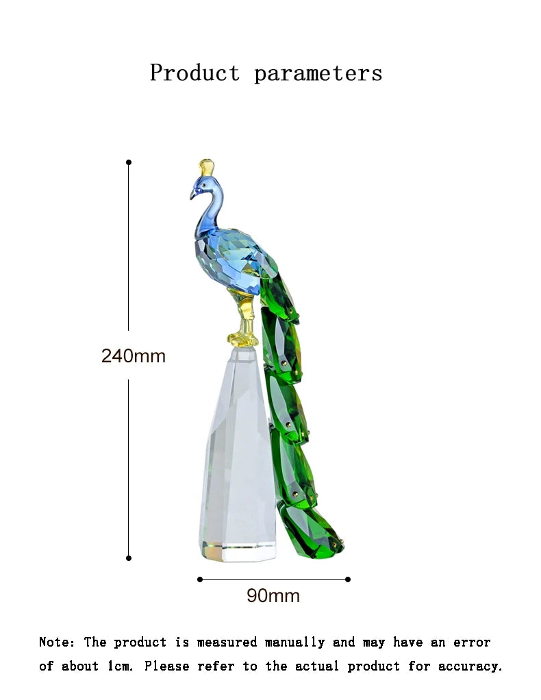 Crystal Peacock Sculpture Ornament