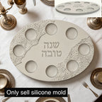 Silicone Mold For Oval Rosh Hashanah Jewish New Year