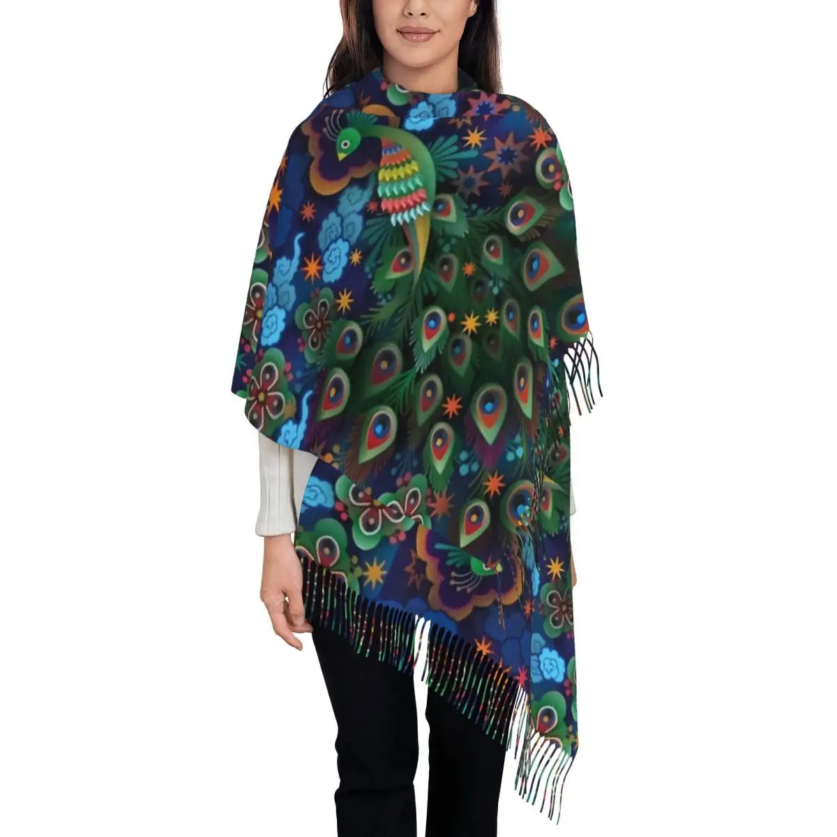 Ladies Long Peacock Cute And Beautiful Scarves