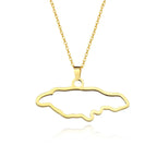 Kurdistan Colorful Map Pendant Necklace