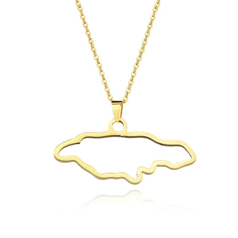 Kurdistan Colorful Map Pendant Necklace