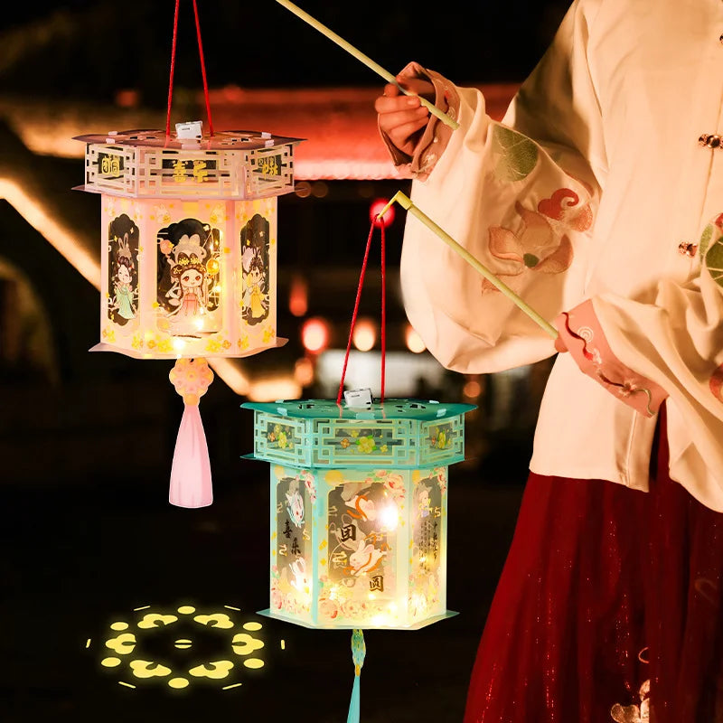 Mid-Autumn Festival Lantern Antique Jade Rabbit Portable Lantern New Decor