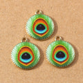 10pcs Enamel Peacock Feather
