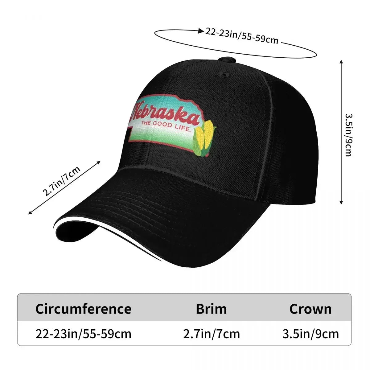Nebraska the good life Baseball Cap