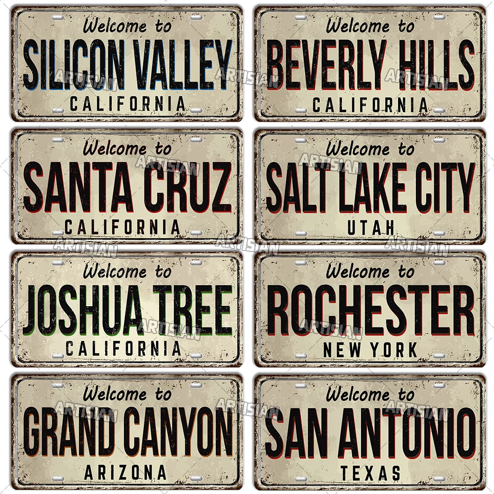 Welcome To USA City Car Plate