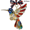 2D USA Patriotic Stained Glass Style Hanging Ornaments
