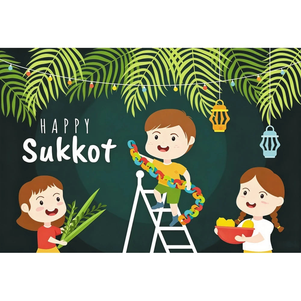 Jewish Collection Festival Rosh Hashanah Hanukkah Party Photo Backdrop