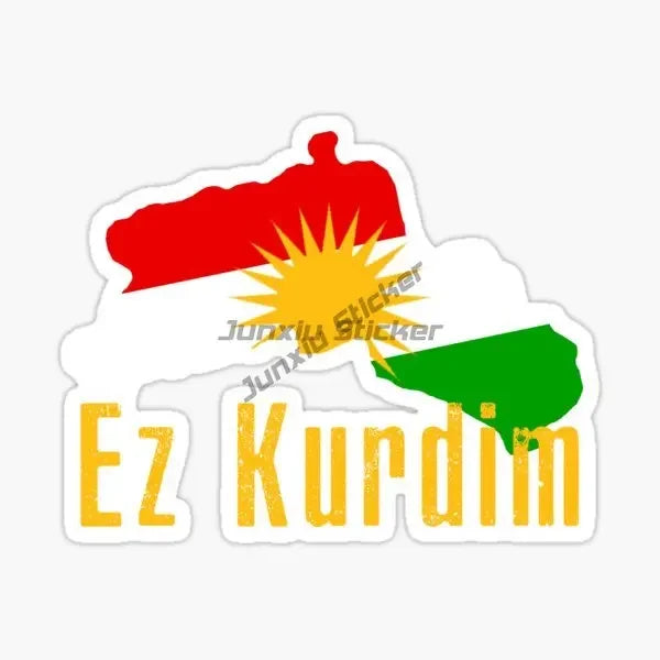 Kurdistan Flag Map Car Stickers
