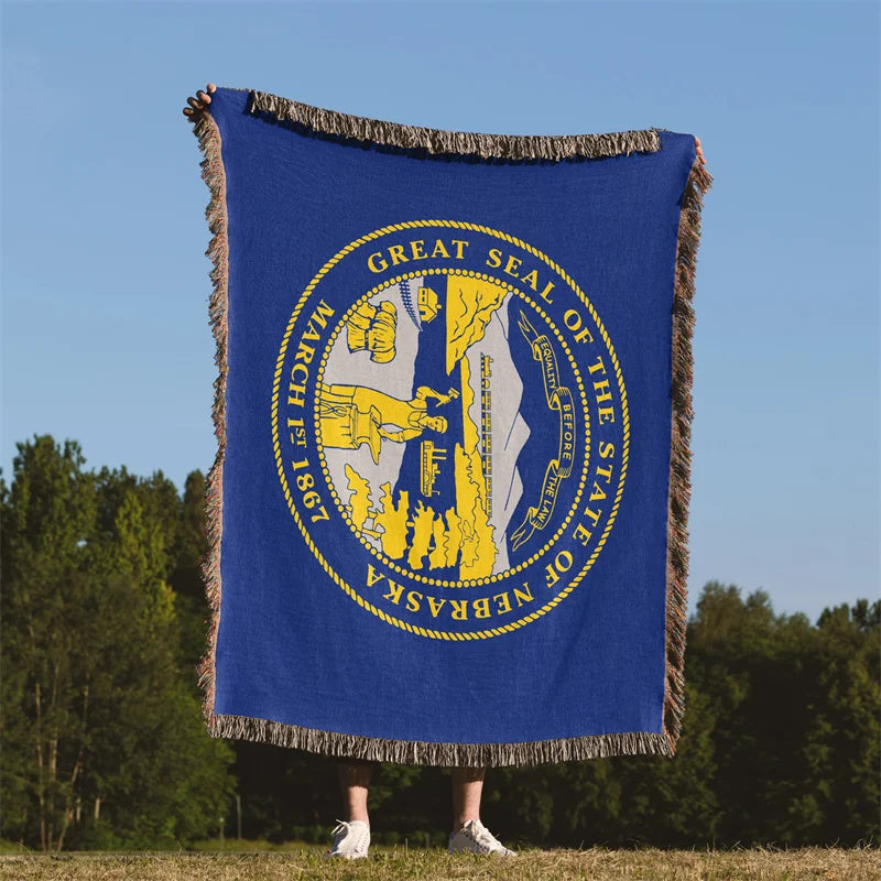 Nebraska United States of America Woven Throw Blanket