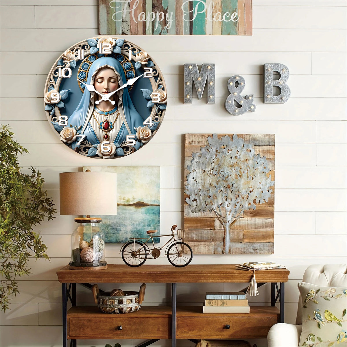 Virgin Mary Wall Clock