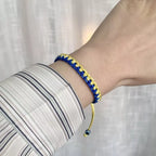 Handmade Blue & Yellow Ukraine Country Peace Love Bracelet
