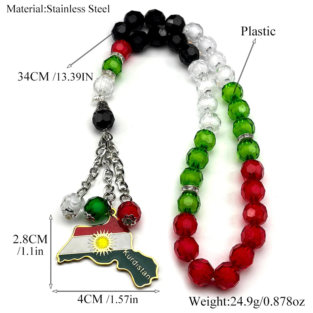 Kurdish Flag Prayer Tasbih